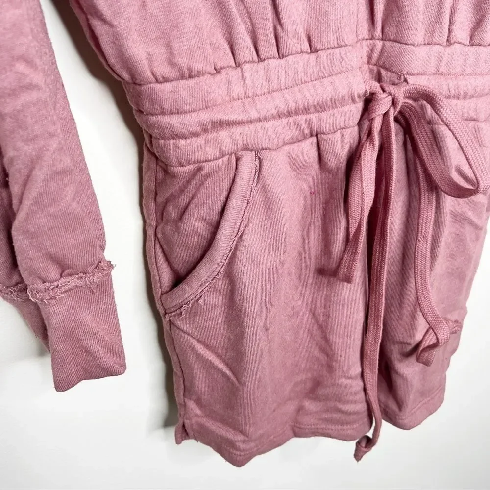 LULU'S Relaxed Agenda Mauve Pink Hooded Lounge Romper XS - Picture 9 of 10